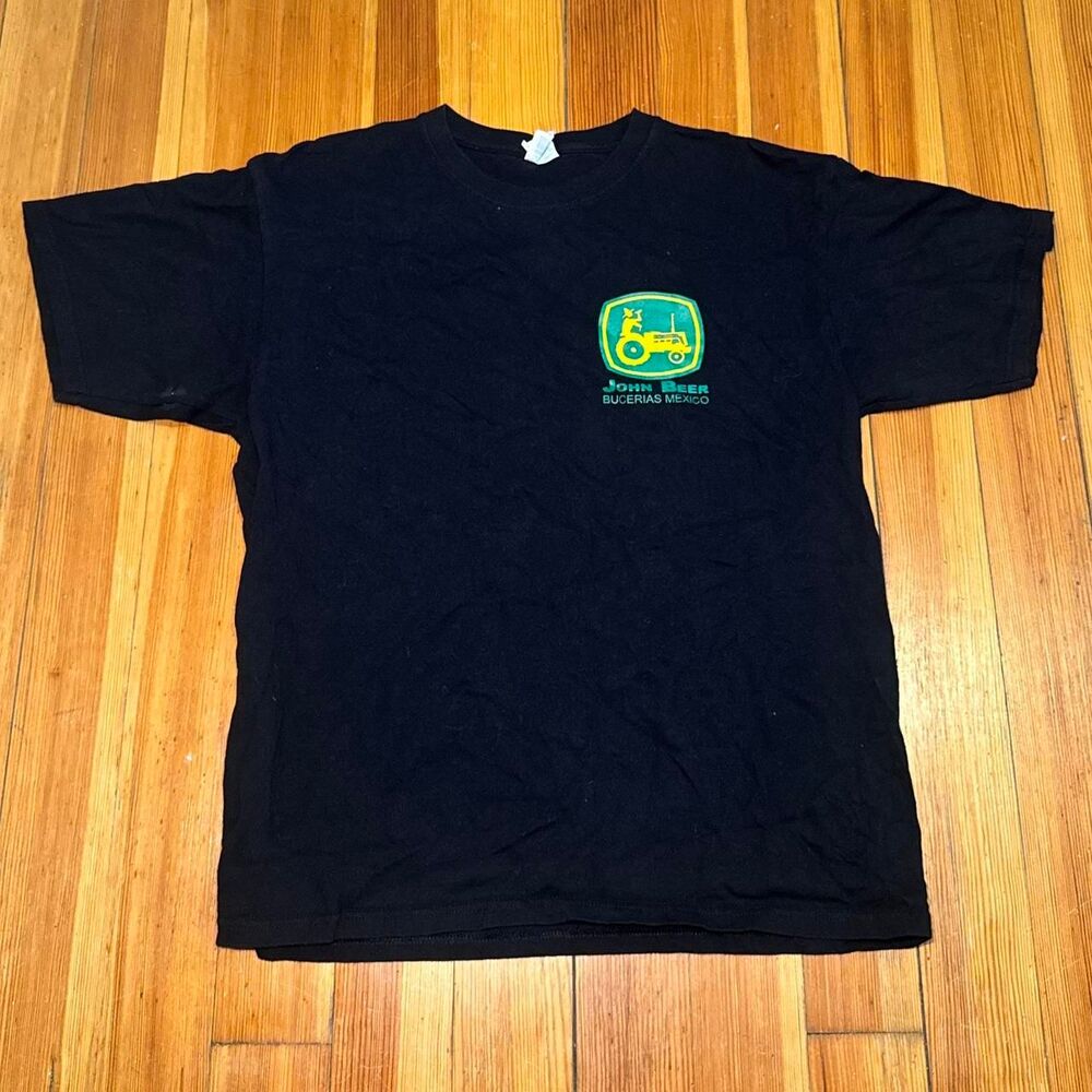 "John Beer" Men's Black and Navy T-shirt